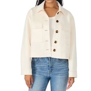 Steve Madden Women's Faux Suede Crop Jacket, Cream, X-Small, NWT